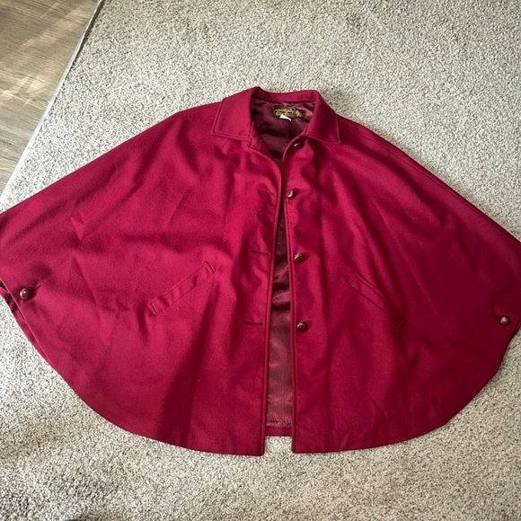 Eddie Bauer Burgundy Poncho Coat, size L - Picture 1 of 9